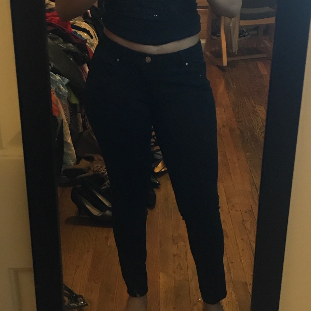 Fashion Nova Black Ponte Pants / Jeggings Medium